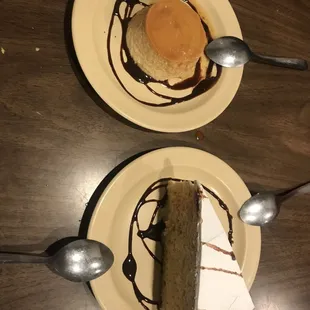 Flan and tres leche