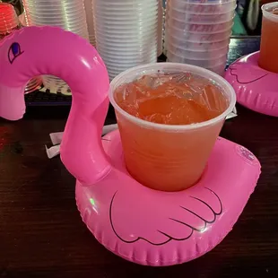 Flamingo punch. You get to keep the inflatable afterwards. Bonus!