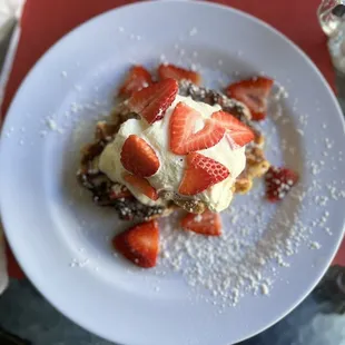 Strawberry and Cream Waffles