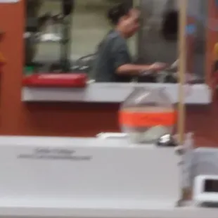 As you enter there are plenty of signs that say you have to wear a mask and there however the cook dosent have to wear one.