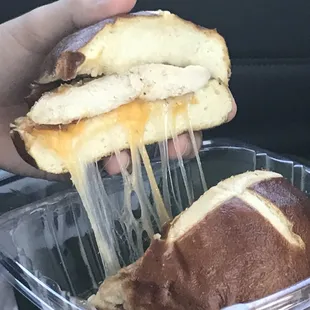 This MiMi&apos;s sandwich actually comes with lettuce, tomato, and mushrooms, but my son asked for them to be left off.