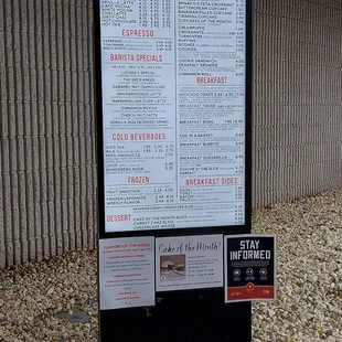 Drive-thru menu