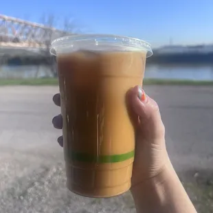 Iced coffee with lavender