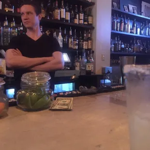 Owner John is hard at work.