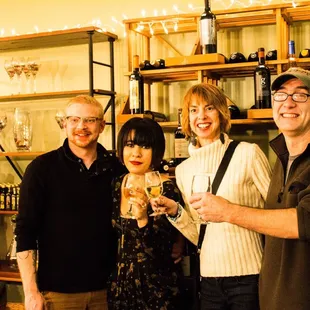 Brandon Courtney and Amber Rambarose  engaged at Ludlow Wines December 14, 2014 with Christy and Chris Zerges