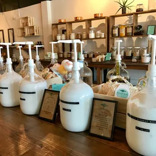 Variety of delicious smelling body lotions.