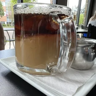 Drip coffee with cream