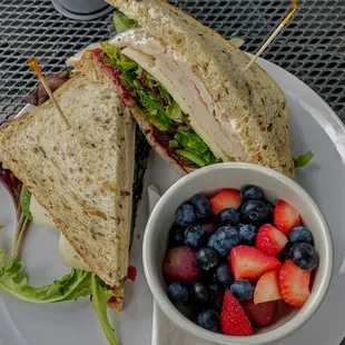 Turkey, cranberry, and Havarti, on whole wheat