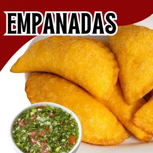 Empanadas are Colombia&apos;s #1 tradition. They are made with a delicious corn dough and filled with meat. Accompanied with chili or pink sauce.