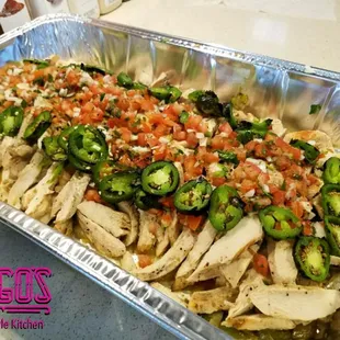 Fajita Platter! Veggie, Chicken, Asada, or Salmon options. Find me in our CATERING MENU- Party Platter Section.