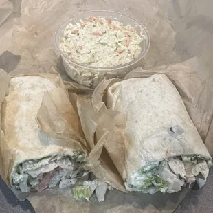 Chicken Salad Wrap, Coleslaw