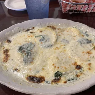 Spinach and pasta. The sauce was delicious.