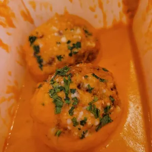 Arancini in vodka sauce