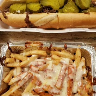 Cheesesteak ,wings, pizza fries