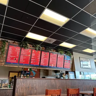 menus on the wall