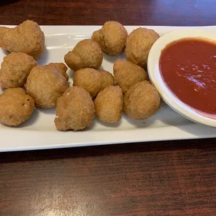Fried mushrooms.
