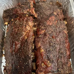 Family meal take out from Luigi&apos;s ROCKS!! 2 full racks of slow cooked ribs are to die for!!