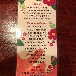 Drink Menu