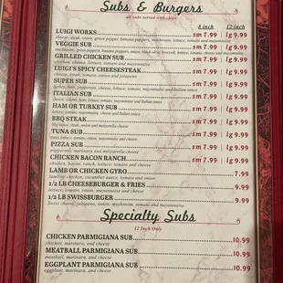 menu