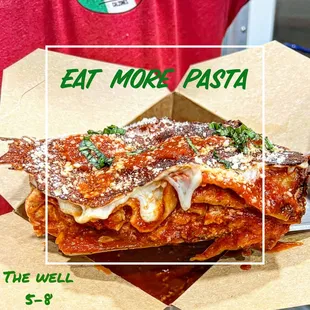 Homemade three cheese lasagna this is a no meat item, but you can always add a side of meatballs