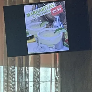 Special on the screen - $3.99 margs
