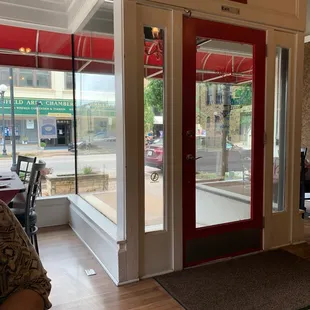 the exit to the restaurant