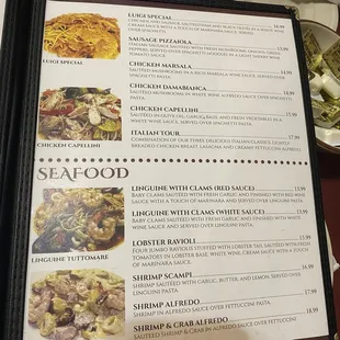 Menu as of Dec 2023