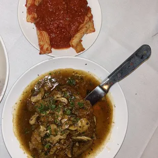 Veal Marsala with a side of rigatoni
