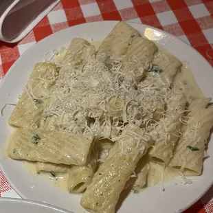 Rigatoni with Alfredo sauce as the pasta side, pretty good!