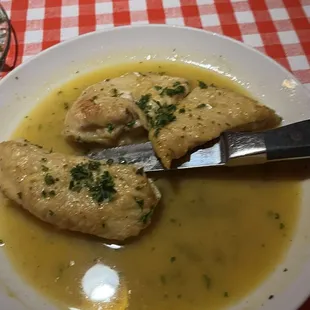 Chicken piccata was ok to me... sauce was very thin and very lemony.... Almost too much lemon