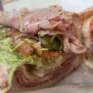 a closeup of the sandwich