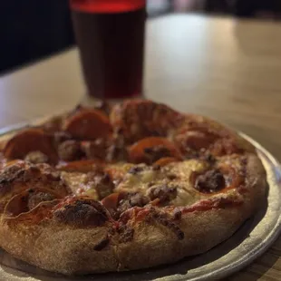 pepperoni and sausage mini pizza