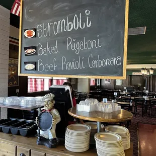 a chalkboard with a menu on it