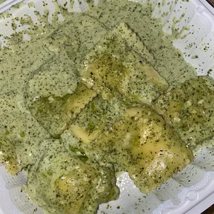 Cheese Ravioli with Pesto
