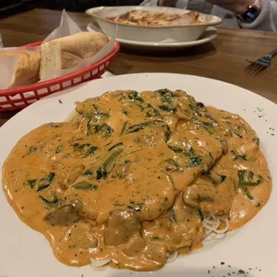 My Chicken Florentine was excellent. And a huge portion!
