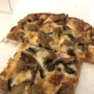two slices of pizza