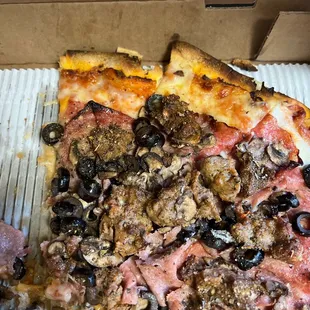 Super thin frozen crust and massive chunks of soggy meat. No thanks