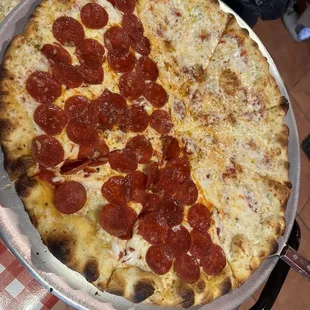 Half Pepperoni Pizza-  Cheese Pizza