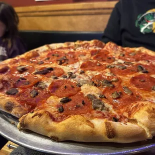 Pepperoni and mushrooms