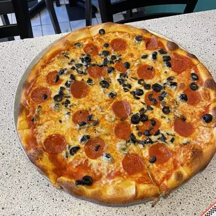 Pepperoni Pizza  with Olives