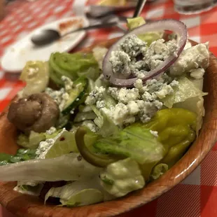 House salad with bleu cheese crumbles