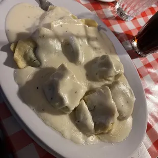 Ravioli and tortellini.