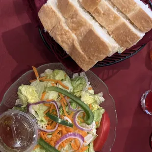 Side salad and bread