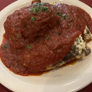 Lasagna and meatball