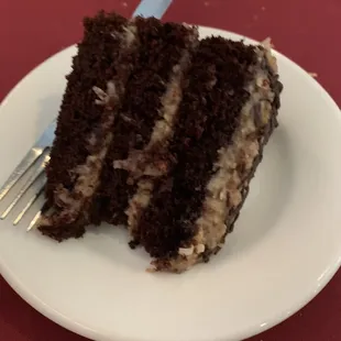 Homemade German chocolate cake