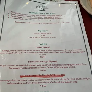 Special menu