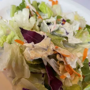 House salad, would have liked a bit more flavor punch in the creamy Italian dressing.