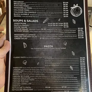 Updated menu