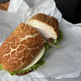 California Club with garlic and jalapeño spread!