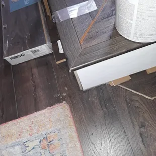 the floor being installed